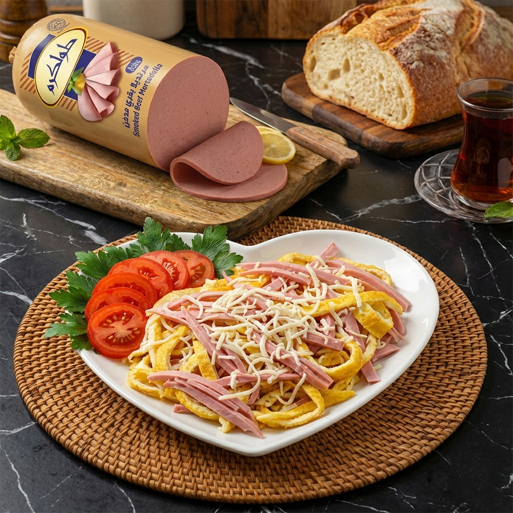 سلطة المرتديلا بالقشقوان والبيض